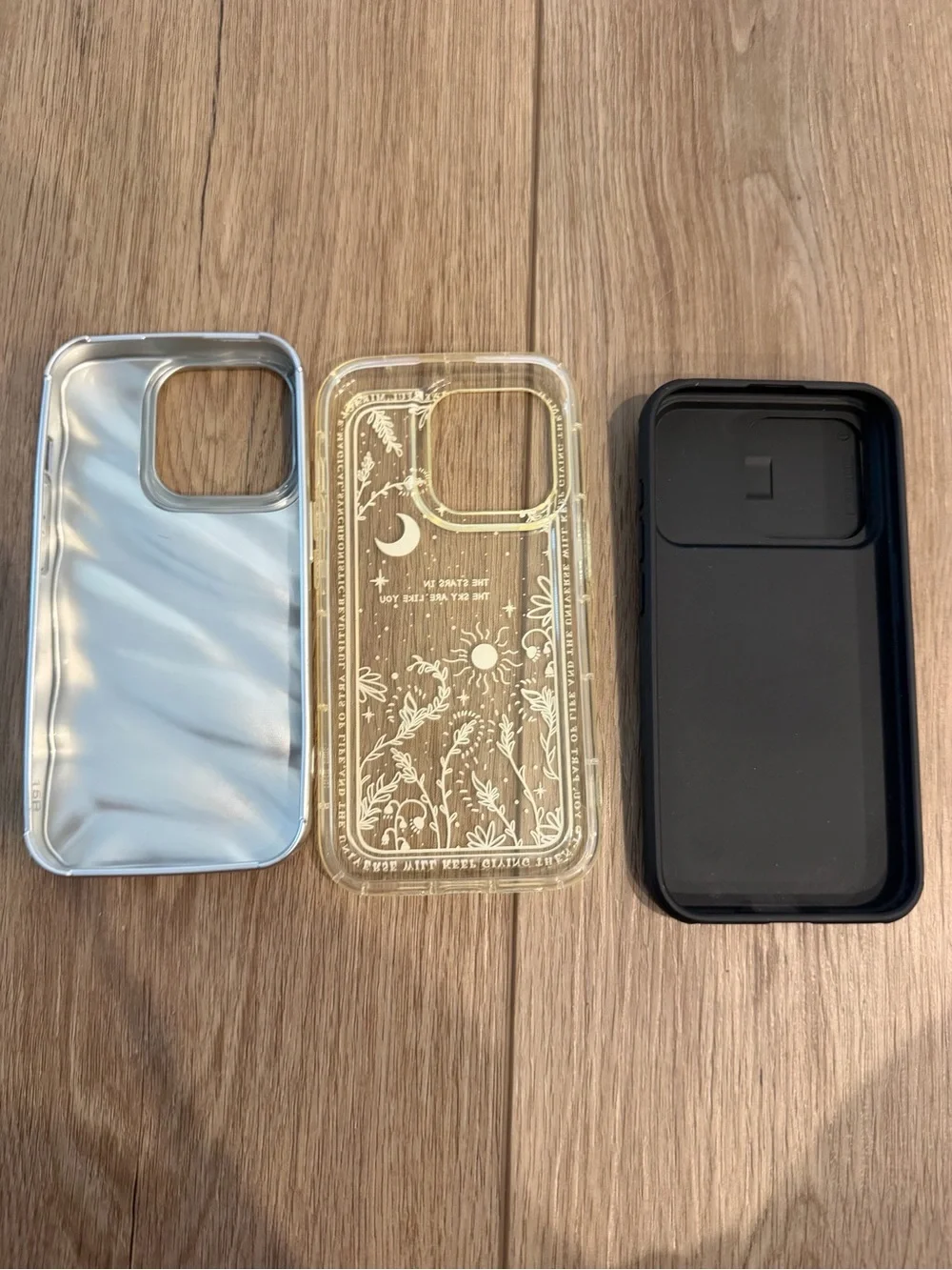 iPhone 15 pro Case Bundle - Silver, Clear, and Black Protective Covers